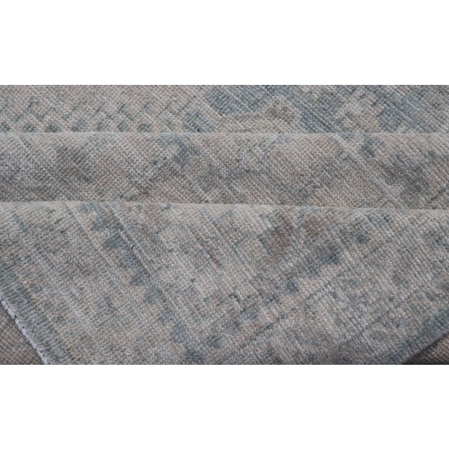 Modern Persian Shiraz Rug With Tribal Design in Light Blue Background and Taupe For Sale - Image 11 of 12