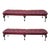 Antique Chippendale Style Carved Tufted Benches Newly Reupholstered in Burgundy Leather- Pair For Sale