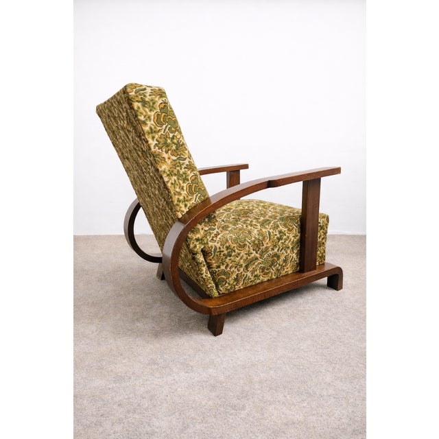 Art Deco Armchair in Black Walnut and Upholstery from Ferenc Fürst, Hungary, 1930s For Sale - Image 3 of 12