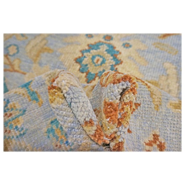 Early 21st Century Afghan Sultanabad Masters Wool 3 x 5 Grey, Ivory, Rust & Teal Handmade Area Rug #1143768 For Sale - Image 5 of 7