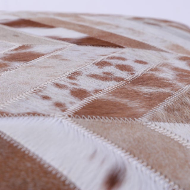 Luxury Chevron Genuine Hair-On Cowhide Pillow, Handmade 18x18 Inch Bring refined texture and architectural pattern into...
