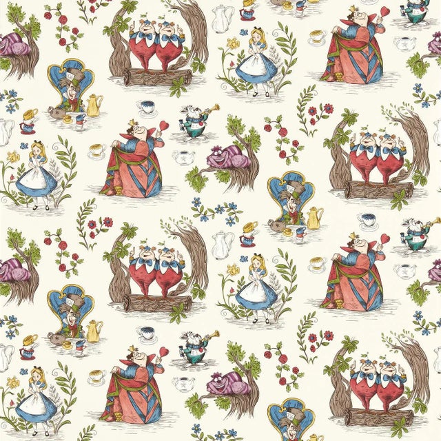 Sanderson Alice in Wonderland Wallpaper in Hundreds & Thousands - a Sample For Sale