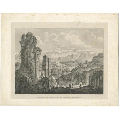 Hullmandel, Junction of the Rhone and Saone, Roman Ruins near Lyons, Lithograph, 1835 For Sale - Image 3 of 12