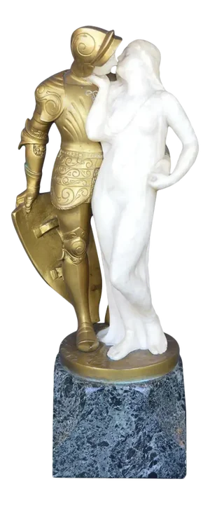 Erich Schmidt-Kestner (German, 1877-1941) Gilt Bronze and Carved Marmol