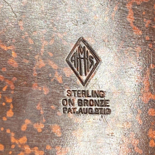 Early 20th Century Arts & Crafts Sterling Silver on Bronze Humidor Cigarette Box by Heintz For Sale - Image 10 of 10