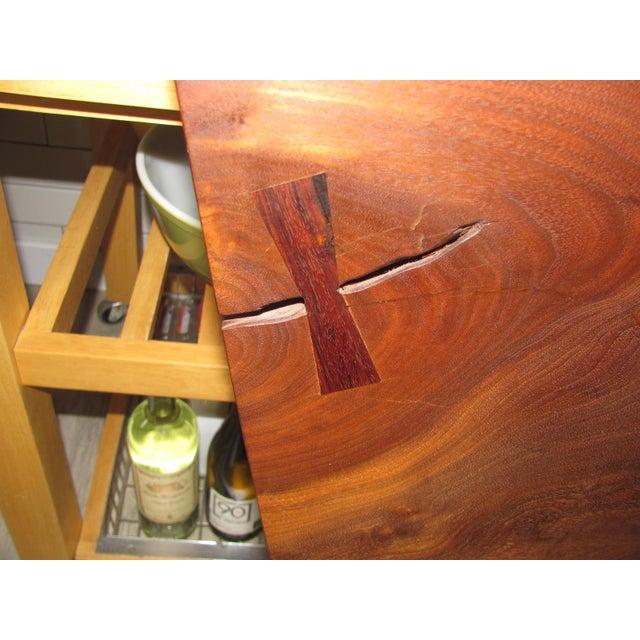 Wood George Nakashima Twin Headboard Walnut Live Edge Circa 1970 Excellent For Sale - Image 7 of 15