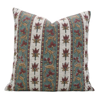 Fabdivine Handmade Block Print Viscose Linen Decorative Lumber Pillow Covers 12x20inches - Laxmi Border Design For Sale