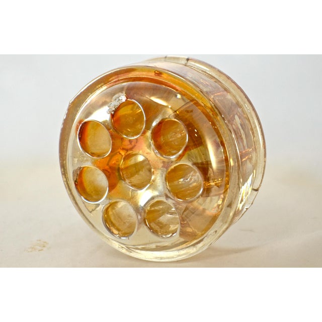 Shabby Chic Iridescent Peach Paperweight Pen Holder For Sale - Image 3 of 5