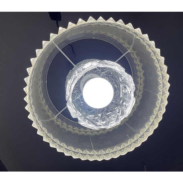 Mid-Century Modern Transparent Acrylic and Glass Hanging Lamp, 1960s For Sale - Image 6 of 9