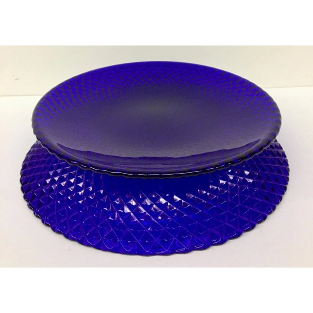 Vintage Colbalt Diamond Back Plates - a Pair For Sale - Image 9 of 11