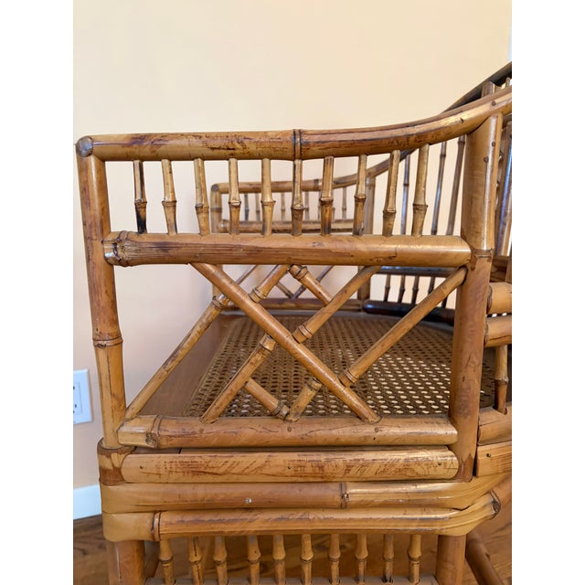 1970s 1970s Brighton Pavilion Chair, Scorched Bamboo For Sale - Image 5 of 8