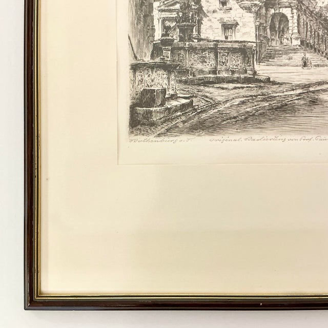 1919 Antique German Architectural Original Print Etching Artist Signed Proof, Rothenburg. For Sale - Image 12 of 15
