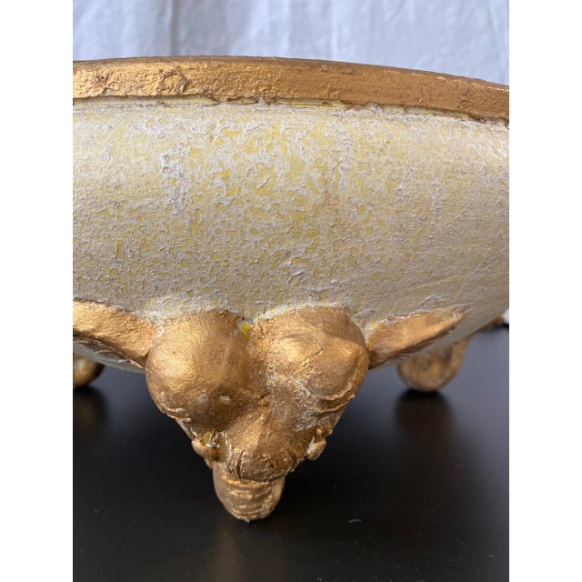 1980s Ceramic Bowl With Elephant Sculpted Base For Sale - Image 4 of 8