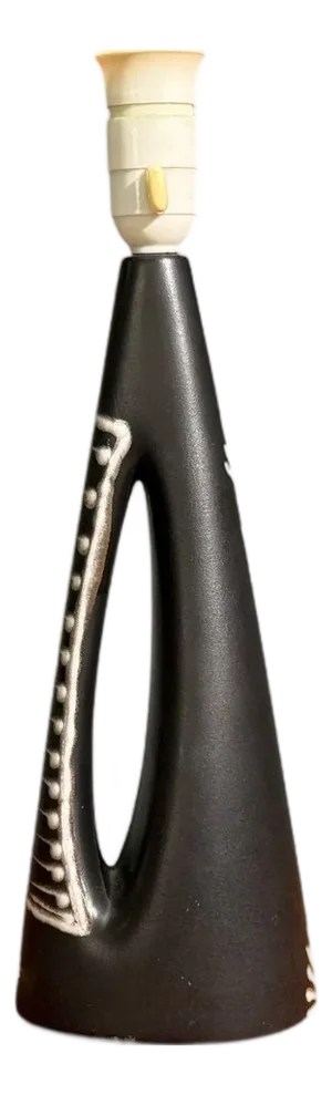 Søholm Stentoj, Table Lamp, Black Stoneware, Denmark, 1950s