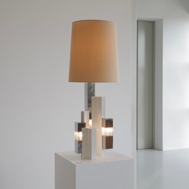 Metal Table Lamp Cubic by Gaetano Sciolari, 1965 For Sale - Image 7 of 8