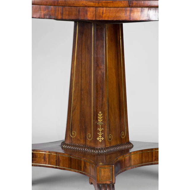 Wood Antique English Regency Rosewood Centre Table For Sale - Image 7 of 9