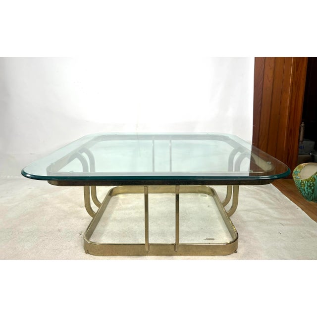 Metal 1980s Metal and Glass Coffee Table For Sale - Image 7 of 7