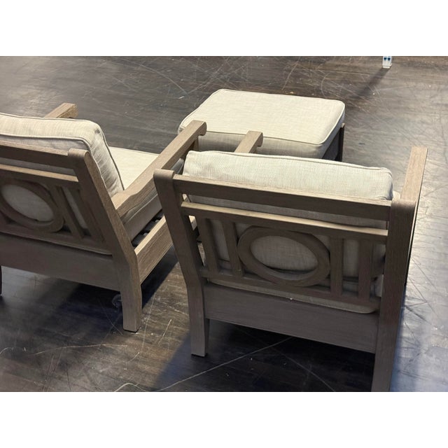 Gray Restoration Hardware Outdoor Leagrave Lounge Chairs + Ottoman, Set of Three For Sale - Image 8 of 12