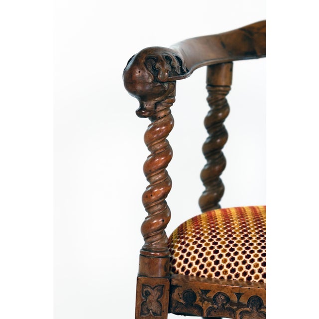 Gothic Revival Yew Tub Chair With Barley‑Twist Supports, Circa 1880 For Sale - Image 12 of 18