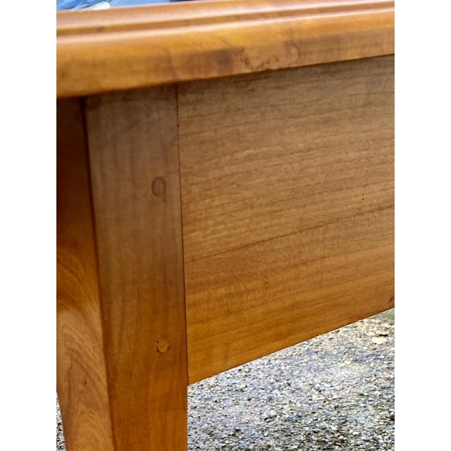 Brown Louis XVI Style Reversible Flat Desk with Red Leather Drawers, 1930s For Sale - Image 8 of 11