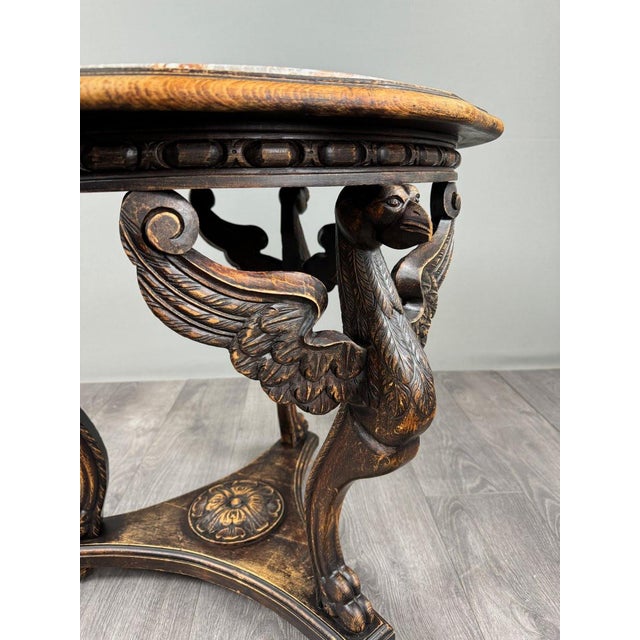 Wood 19th Century Carved Wooden Gueridon Table with Marble Top For Sale - Image 7 of 10