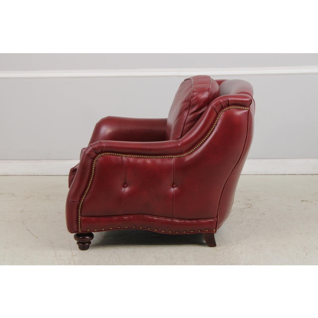 Traditional Hancock & Moore Red Leather Oversized Chair For Sale - Image 3 of 15