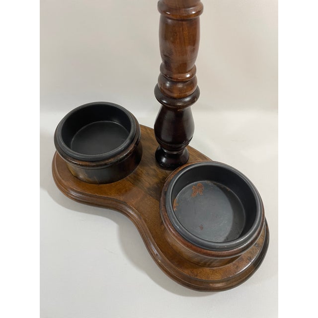 Vintage 1980s Walnut Double Umbrella Stick Stand For Sale - Image 6 of 17