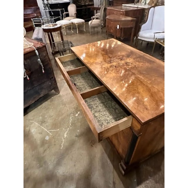 Antique Biedermeier Flame Mahogany and Ebonized Commode For Sale - Image 9 of 9