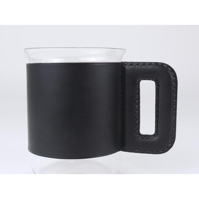 Black Leather Pitcher & Glasses by Carl Auböck, Austria, 1950s, Set of 5 For Sale - Image 9 of 13