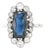 1920s Belle époque Ring, Platinum, Natural Sapphire 1,60 Ct and Diamonds, Size 6.5 For Sale