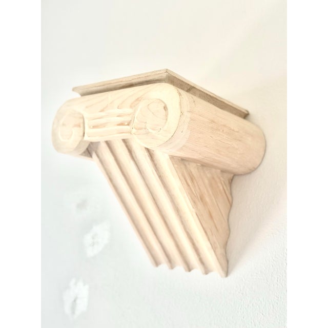 Vintage Ionic Column Wood Wall Shelf – Architectural Plaster-Style Display Bracket (Decorative Wall Corbel) For Sale - Image 4 of 12