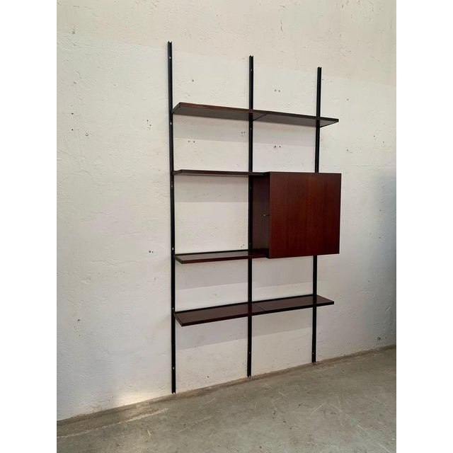 Iron and Wood Wall Bookcase by Osvaldo Borsani for Tecno, 1960s For Sale - Image 3 of 16