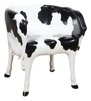1990s Vermont Sled Co, "Heifer Chair", Painted and Wood Cow Chair