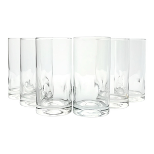 1990s Vintage Indented Dimple Pinched Side Highball Tumbler Glasses - Set of 6