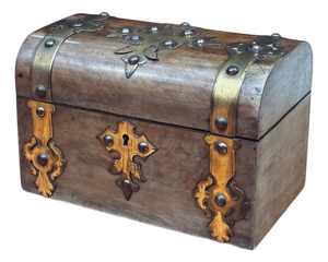 Victorian Brass Decorated Tea Caddy
