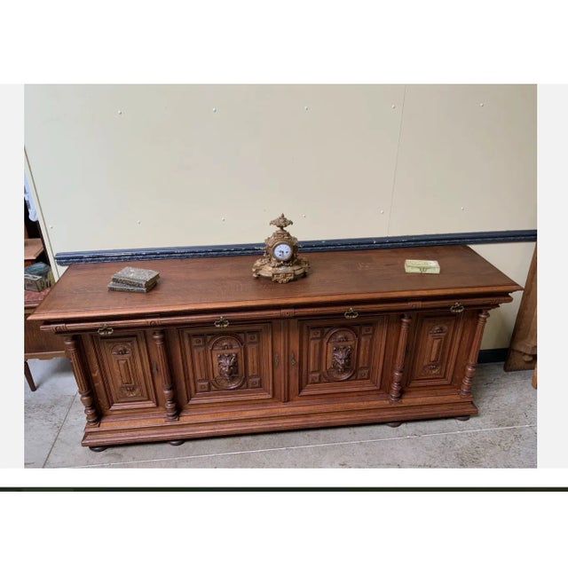 Antique Credenza in Oak, 1880 For Sale - Image 6 of 9