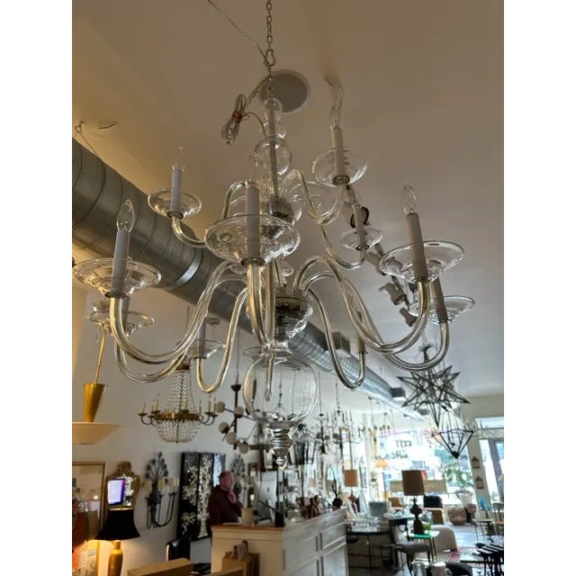 Contemporary Preciosa Glass 2 Tiered Chandelier For Sale - Image 9 of 9