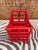 Vintage Hollywood Regency Newly Painted Red Bamboo Magazine Rack For Sale - Image 6 of 9