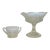 Vintage Fenton White Opalescent Glass Pedestal Compote and Hobnail Sugar Bowl - Set of 2 For Sale