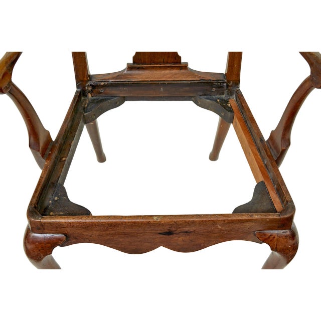 18th Century English Walnut Study Armchair, 1760 For Sale - Image 4 of 11