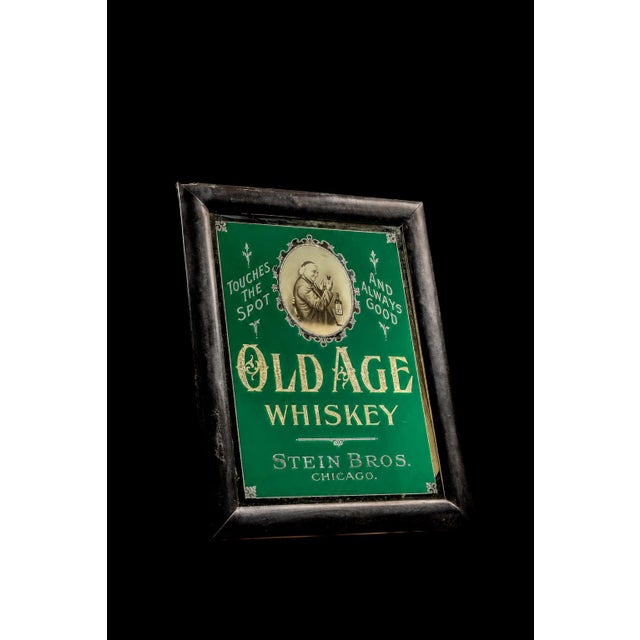 American Early 20th Century Pre-Prohibition Old Age Whiskey Rog Advertising Sign For Sale - Image 3 of 9