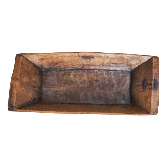 19th Century Wabi Sabi Hand Carved Wooden Bowl, 1890s For Sale