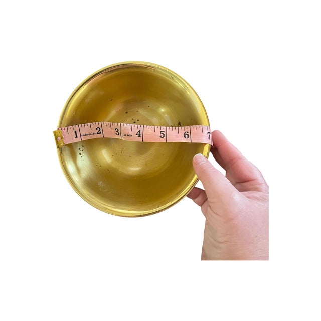 Brass Vintage Polished Brass Gargoyle Footed Pedestal Bowl/Mini Planter For Sale - Image 8 of 8