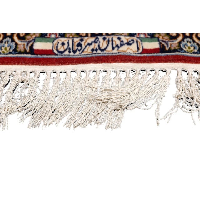 Extremely Fine Persian Isfahan Wool & Silk Rug 3'8'' X 5'3'' For Sale - Image 9 of 12