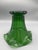 Beautiful vintage emerald green art glass vase featuring a dramatic flared trumpet form with a wide, hand-shaped ruffled...