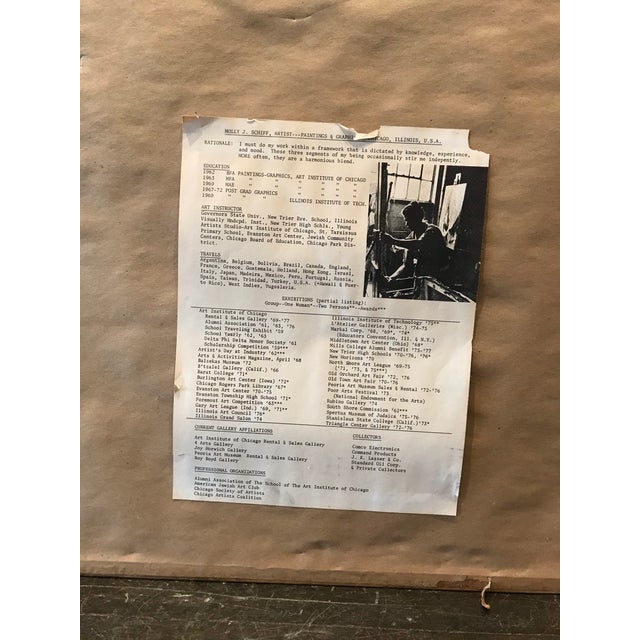 1970s 1970s Molly J Schiff Landscape Mountain Scene With Palm Trees For Sale - Image 5 of 5