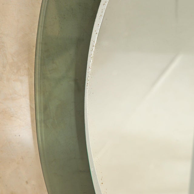 Glass Italian Oval Glass Wall Mirror Attributed to Max Ingrand for Fontana Arte, 1960s For Sale - Image 7 of 8