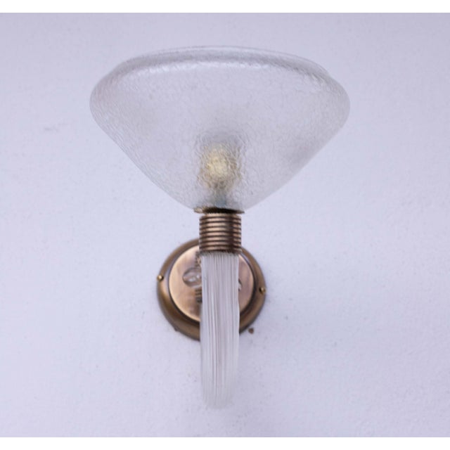 Transparent Vintage Venini Wall Murano Glass Light, 1960 For Sale - Image 8 of 11