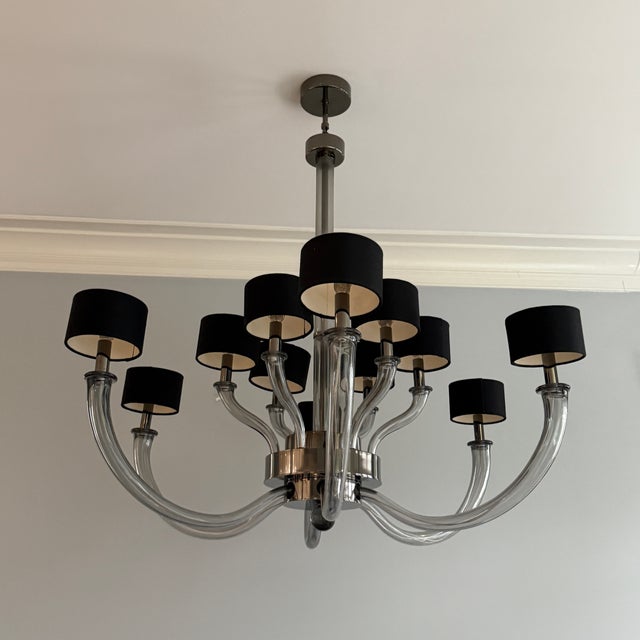 Glass Donghia Fontana 12 Arm Italian Glass Chandelier For Sale - Image 7 of 9