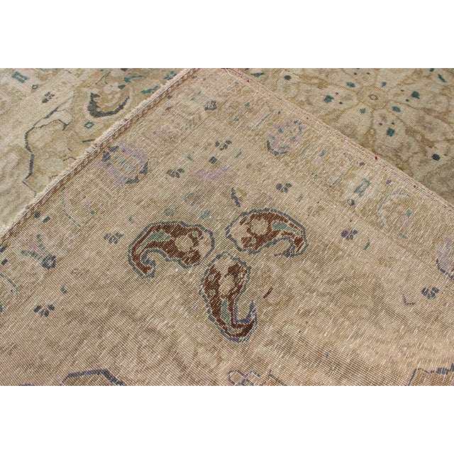 Camel Very Fine Turkish Sivas Rug With Classic Design in Neutrals, Camel and Green 5'8 X 9'6 For Sale - Image 8 of 8